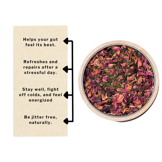 Scarlet Sunrise Super Greens Tea ~ Loose Leaf (50g Pouch)